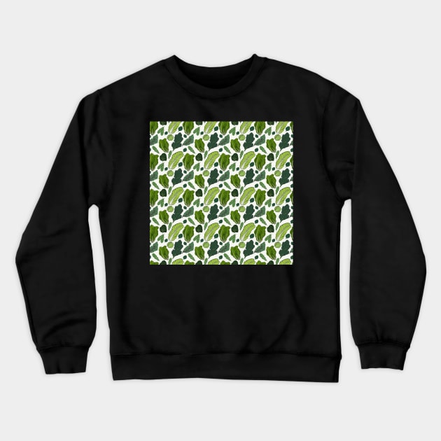 Leafy Greens Pattern - Original Crewneck Sweatshirt by FontaineN